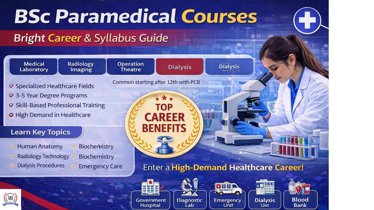  BSc paramedical courses, syllabus, benefits and career options in radiology, lab technology, dialysis and healthcare fields. 